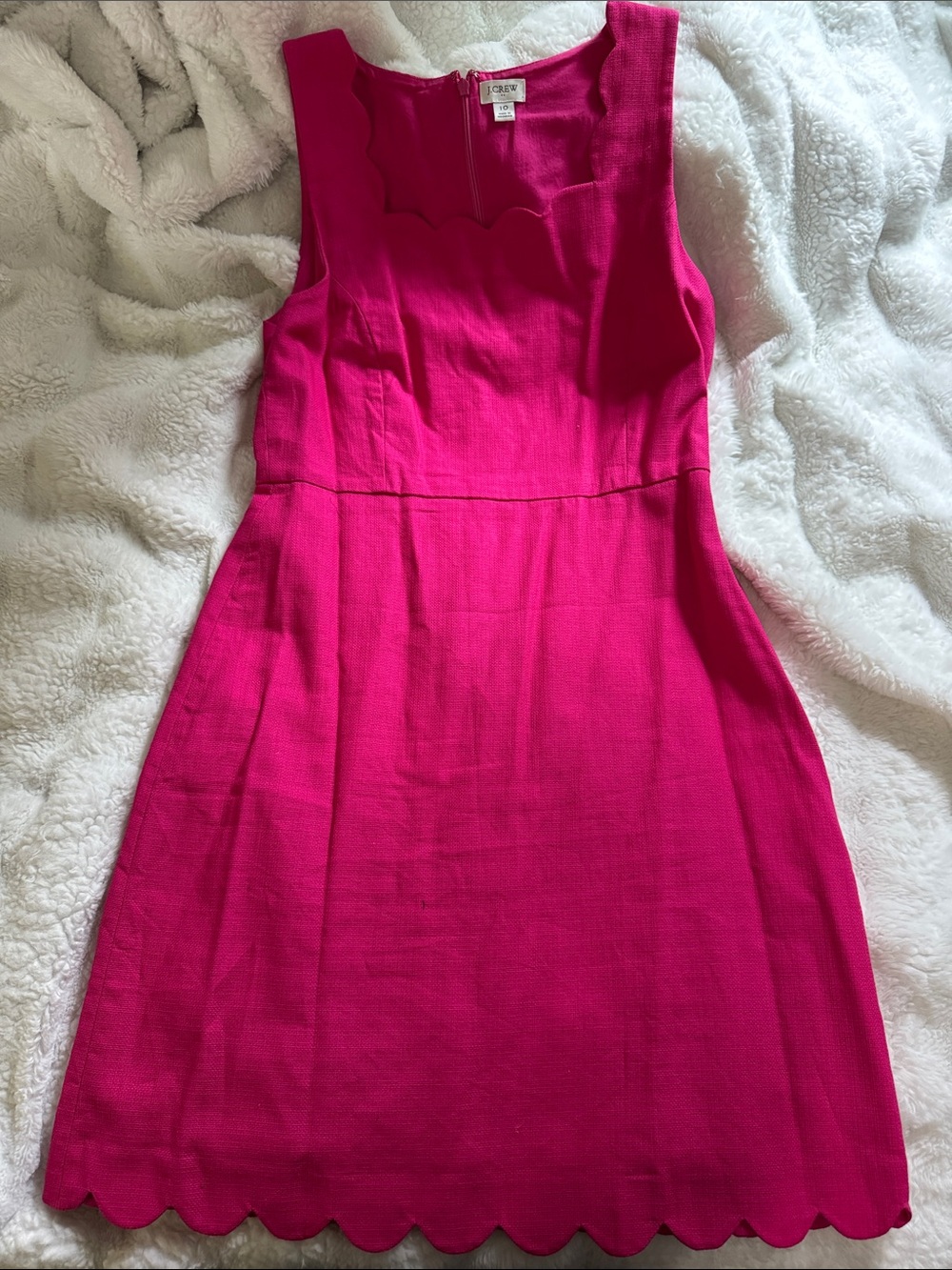 J Crew Scalloped Pink Dress